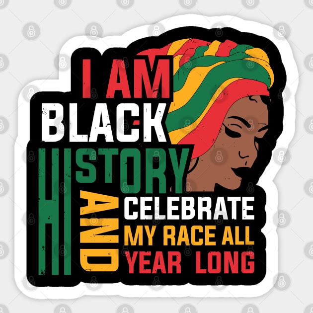 I am Black History, Black History month Sticker by UrbanLifeApparel